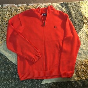 Orange Chaps Ralph Lauren 1/4 zip sweater